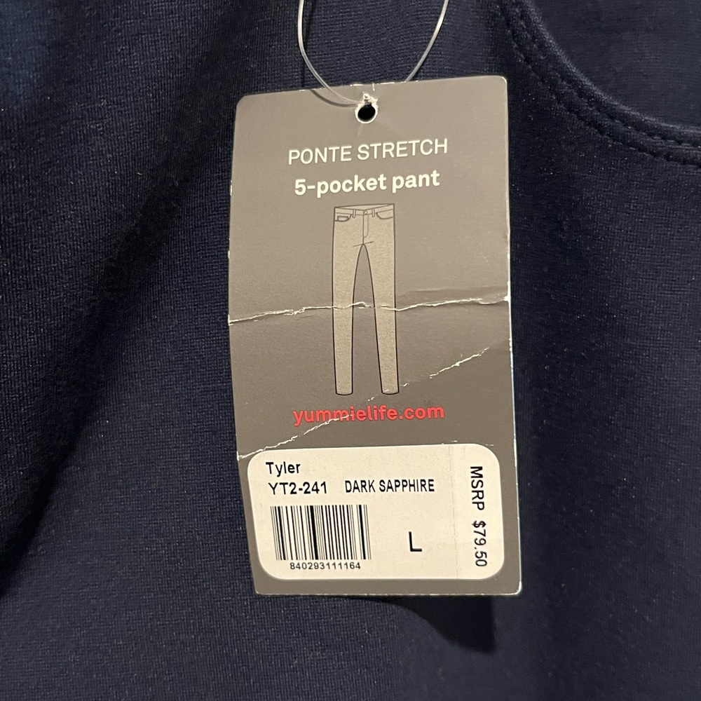 YUMMIE Blue stretchy 5 pocket Ponte pants Comfy stretchy  New With Tags - Picture 5 of 8